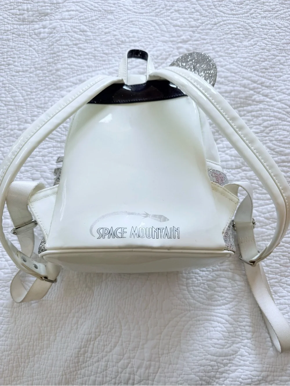 Loungefly Space Mountain Mini Backpack with Silver Glitter